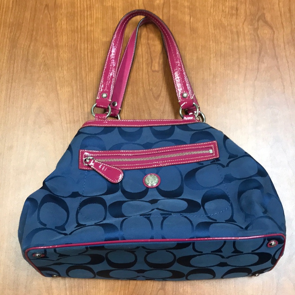 Navy and pink Coach handbag